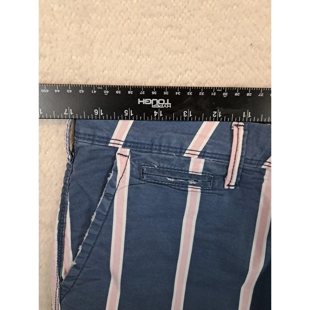 American Eagle Stripied Shorts Mens Size 32 Slim Fit Flat Front‎